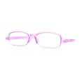 thumbnail image 1 of Adjustable Lens Angle Plastic Rectangular Reading Glasses Purple +2.25, 1 of 4