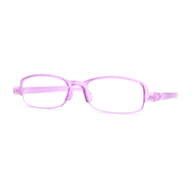 Adjustable Lens Angle Plastic Rectangular Reading Glasses Purple +2.25