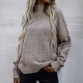 thumbnail image 1 of Dvkptbk Chandails pour Femmes Mode Automne Femmes Décontracté Confortable Manches Longues Col Roulé Chandail Vêtements en Liquidation, 1 of 7