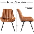 thumbnail image 2 of Hawsaiy Dining Chairs Set of 2,Mid Century Modern Kitchen Chairs,Upholstered Fabric Armless Dinning Side Chairs with Back and Metal Legs for Kitchen,Dining Room,Living Room, Brown, 2 of 7