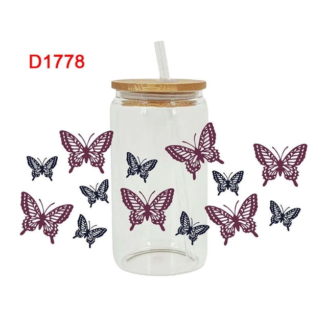 EGNMCR Stickers,Cute Stickers Christmas Heat Transfer Cup With Crystal Pattern A Sticker