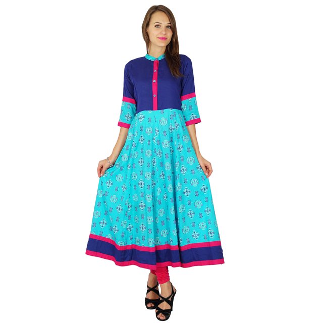Phagun Kurta Indienne Femme Bollywood Designer Ethnique Kurti Tunique en Coton Robe