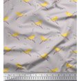 thumbnail image 1 of Soimoi Poly Georgette Fabric Leaves,Branches & Canary Bird Print Fabric by Yard 52 Inch Wide, 1 of 1