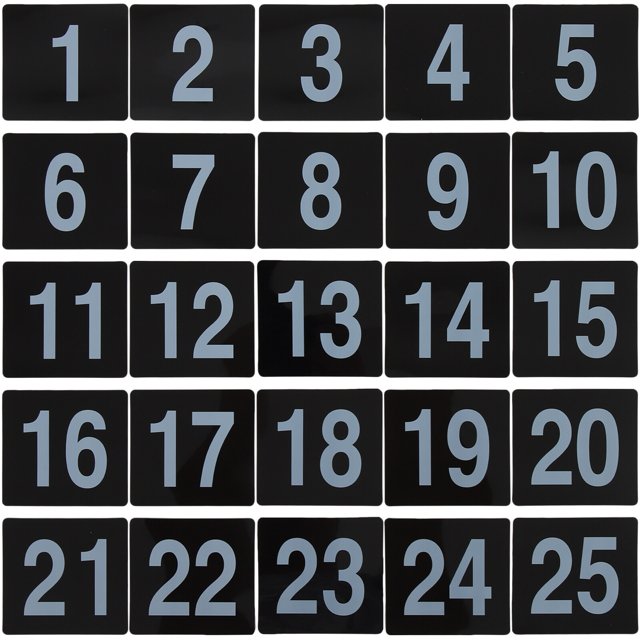 25 Pcs Numéros de Table de Restaurant Numéros de Table de Tente Sièges Panneaux Réservés pour Invités
