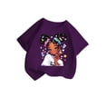 thumbnail image 2 of AJIWYH T-Shirts Unis pour Enfants, T-Shirt Graphique Mignon à Col Rond et Manches Courtes pour Fille, T-Shirt Décontracté d'Été, Polos pour Filles de 7-8 Ans, Violet, 2 of 4