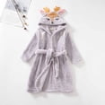 thumbnail image 3 of Kids Hooded Bathrobe, Toddler Robe with Belt for Boys and Girls, Soft Flannel Fleece Robe, Long Sleeve Bath Robe with Pockets for Children, 3 of 3