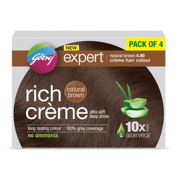 Godrej Hair Colour Natural Brown (pack of 4) - 40gm