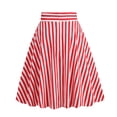 thumbnail image 3 of B91xZ Jupes Plissées pour Femmes Jupe Mini Taille Haute avec Fente, Rouge P, 3 of 4