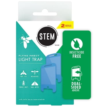 STEM™ Flying Insect and Fruit Fly Light Trap, Attracts and Traps Flying Insects, 2 Refill Cartridges