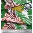 thumbnail image 2 of Soimoi Green Rayon Fabric Tropical Leaves Print Sewing Fabric Yard 56 Inch Wide, 2 of 5