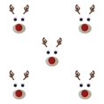 thumbnail image 1 of Transemion Festive Décor Christmas Window Sticker With Adorable Cute Cloth Christmas Window Stickers Door Decal Elk head 5Set, 1 of 6