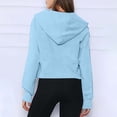 thumbnail image 4 of Half Zip Sweatshirt Women Plus Size Fleece Cropped Hoodies Pullover Fall Winter Warm Tops Thumb Hole, 4 of 6