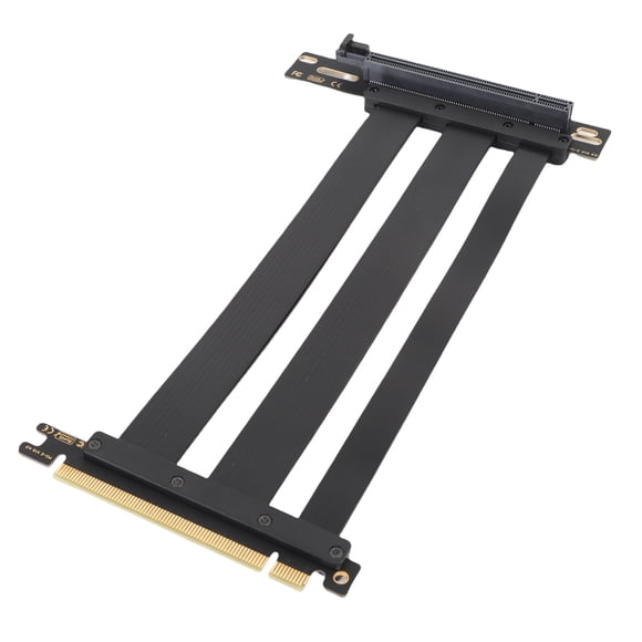 PCI E 4.0 X16 Extension Cable, GPU Graphics Card Extension Cable 128Gbps 90 Degree Adapter, Compatible with RTX 4090 Ti and 8900 XT, PCIE 3.0, 2.0, and 1.0