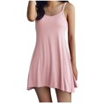 thumbnail image 1 of Chemises de Nuit pour Femmes Bretelles pour Femmes Pyjama Grande Taille Robe d'Intérieur pour Femmes Courte Robe de Pyjama avec Coussinet de Poitrine Style Mince Débardeur Intégré Couleur Pyjamas à Demi-Manches Intégrés pour Filles, 1 of 6
