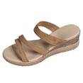 thumbnail image 1 of Brown Ladies' Wedge Sandals With Fish Mouth Open Toe Thick Sole Raised Footbed For Casual Outdoor Wear In Spring And Summer Seasons Size 37, 1 of 8