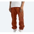 thumbnail image 4 of jsaierl Mens Cargo Pants Straight Leg Loose Fit Pants Big & Tall Drawstring Trousers Fitness Cargo Pants with Multi Pockets, 4 of 9