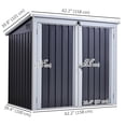 thumbnail image 3 of Outsunny Abri de Rangement Extérieur pour Bacs à Ordures 5 Pi x 3 Pi, Abri à Ordures en Métal, 3 of 9