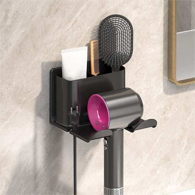 Hair Dryer Storage Rack Punch Bathroom Hair Dryer Storage Bracket Bathroom Wall Mounted Hair Drying Mat Dish Rack Color over Dish Drainer Space Saving Dish Drying Rack Dish Brush with Holder