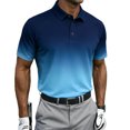 thumbnail image 2 of Pisexur T-shirt à Manches Courtes pour Homme Chemise à Col à Revers Décontractée à Boutons Imprimée Dégradée pour Homme Bleu Pâle,L, 2 of 5