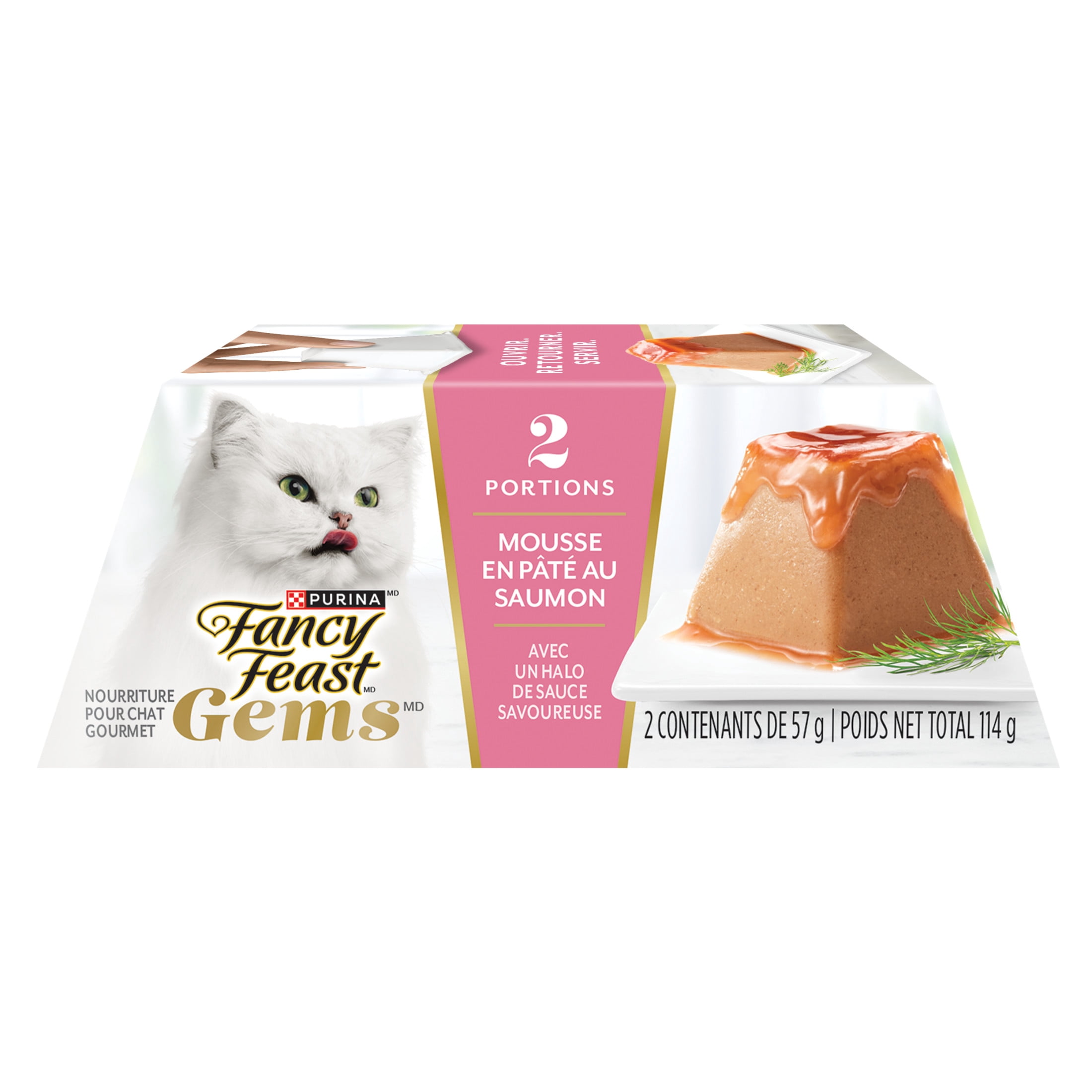 Fancy Feast Gems Mousse en Pâté avec Saumon, Nourriture Humide pour Chats, 57 g x 2