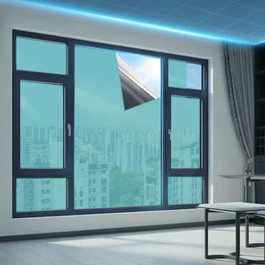 Heat Control Window Film, Window Tint Sun Blocking Blackout and Uv Protection, One-Way Privacy Mirror Reflective Film,Explosion-Proof Premium Pet Material Cosmic Black, Window Films To Keep Out Heat