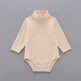 thumbnail image 2 of FAIWAD Baby Girl Boy Romper Long Sleeve Turtleneck Jumpsuit Ribbed Button Spring Bodysuit, 2 of 5