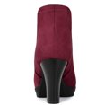 thumbnail image 3 of Unique Bargains Women's Round Toe Chunky Heels Chelsea Ankle Boots, 3 of 6