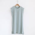 thumbnail image 1 of Chemises de Nuit pour Femmes Blouse Unie Décontractée Mode Col Rond Régulière Sans Manches Vêtements de Nuit Chemises de Sommeil, 1 of 1