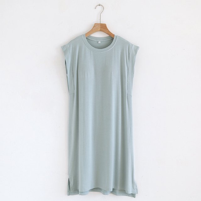 Chemises de Nuit pour Femmes Blouse Unie Décontractée Mode Col Rond Régulière Sans Manches Vêtements de Nuit Chemises de Sommeil