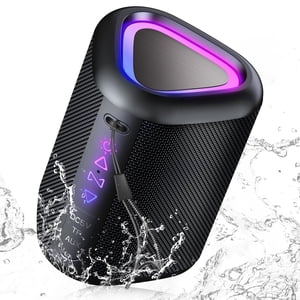 Haut-parleur Bluetooth portable avec lumières, son clair de cristal puissant, IPX7 Imperméable, All Day Playtime, Entrée de la carte AUX&TF, Bluetooth 5.4, TWS Paring, Petit haut-parleur sans fil pour l'extérieur, idées cadeaux