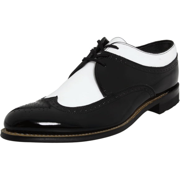 Stacy Adams Men's Dayton Wing-Tip Oxford,Black/White,9 D