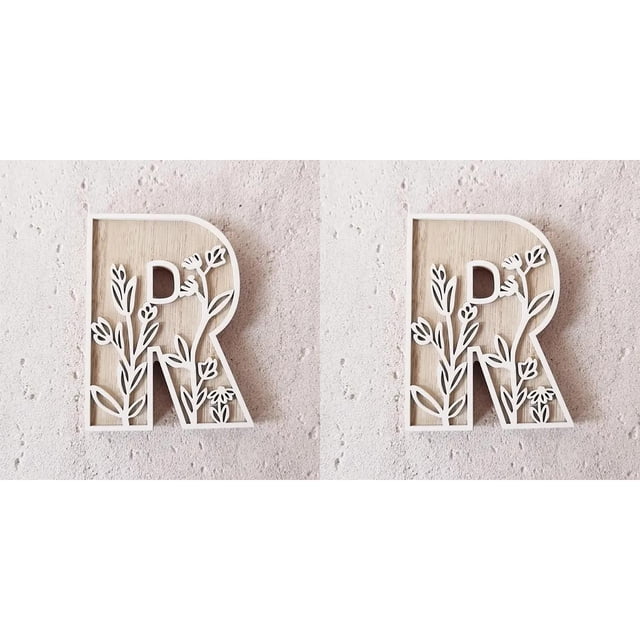 5 Inch Wooden Letters for Wall Decoration – for 's Room Craft Projects Name Signs Weddings and Home ,2 Pack