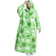 thumbnail image 1 of LUXUR Chemises de Nuit à Capuche pour Femmes, Robe de Nuit, Robe de Sommeil, Imprimé Pomme Vert, 1 of 2