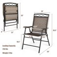 thumbnail image 2 of Gymax 2PCS Folding Chairs Patio Garden Outdoor w/ Steel Frame Armrest Footrest, 2 of 10