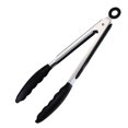 thumbnail image 2 of PVCS Premium Stainless Steel Locking Kitchen Tongs with Silicon Tips, 9 inch (Black) Heat Resistant Up To 480°F, 2 of 9