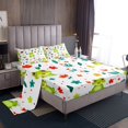 thumbnail image 1 of YST Frog Bed Sheets Set Full Sheet Sets For Girls Kids Wild Animal Sheets, Cute Flower Animal Bed Set Botanical Flower Pattern 3D Fitted Sheet + Top Sheet + 2 Pillowcases, 1 of 5
