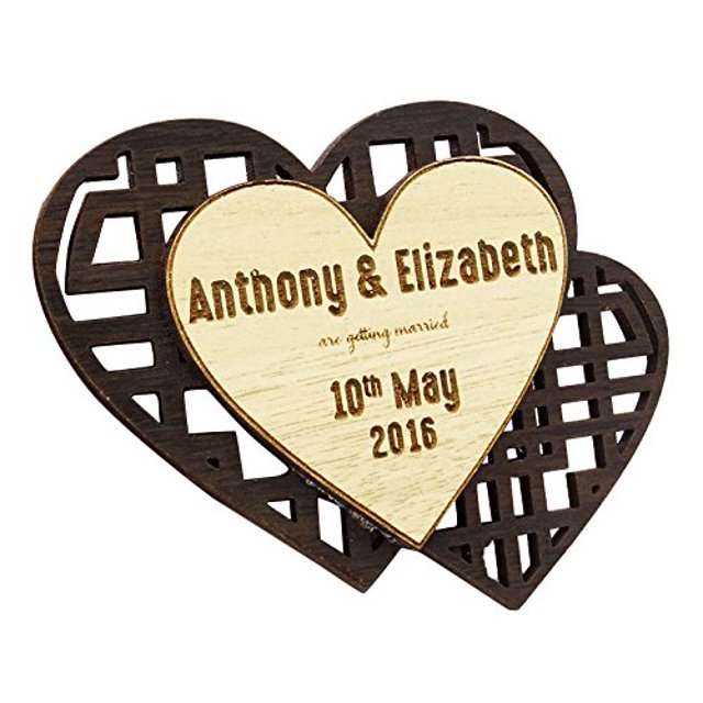 Personalized Save The Date Wooden Engraved Magnets 30 Rustic Wedding Announcement