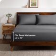 thumbnail image 3 of Bare Home Ultra-Soft Fitted Sheet + Pillowcase Set - Premium 1800 Collection - Deep Pocket - King, Gray, 3 of 7
