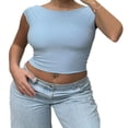 thumbnail image 1 of MesaSe Débardeurs pour Femmes Sans Manches à Encolure Bateau Couleur Unie Décontracté Fête Rue Chemise Courte, 1 of 3