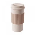 thumbnail image 1 of PENGXIANG Tasse à Café en Blé Durable Tasse à Café Étanche Tasses avec Couvercle en Silicone Tasse à Café Réutilisable Tasse à Thé Maison Extérieur Voyage Tasse Isolée, 1 of 6