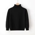thumbnail image 2 of WUANDIXFA Boys Sweaters Cotton Cable Knit Childrens High Neck Pullover Sweater with Solid Color Base Knit Sweater for Both Boys and Girls Black,9-10 Years, 2 of 5