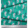 thumbnail image 2 of Soimoi Poly Crepe Fabric Jellyfish & Seahorse Ocean Print Fabric by Yard 52 Inch Wide, 2 of 3