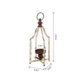 thumbnail image 4 of Glitzhome Farmhouse White Metal Lanterns Decorative Hanging Candle Lanterns (White Small), 4 of 6