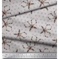 thumbnail image 3 of Soimoi Gray polyester Crepe Fabric Floral Scissor & Dots Printed Fabric 1 Yard 42 Inch Wide, 3 of 5