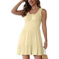 thumbnail image 1 of BEFOKA Robe pour Femme Grande Taille, Liquidation de Robes d'Été pour Femmes, Robe d'Été Unie Sans Manches à Col Rond Type Camisole Courte pour Femme, 1 of 5