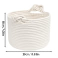 thumbnail image 2 of Round Rope Storage With Handles Decorative Home Organizer For Bedroom Living Room Sturdy Stylish Fabric, 2 of 4