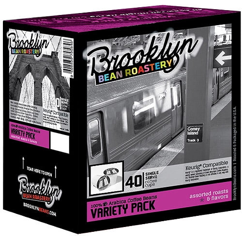 Brooklyn Beans Coffee Pods Assorted Gourmet Variety Pack, Compatible with 2.0 Keurig K Cup Brewers, 40 Count