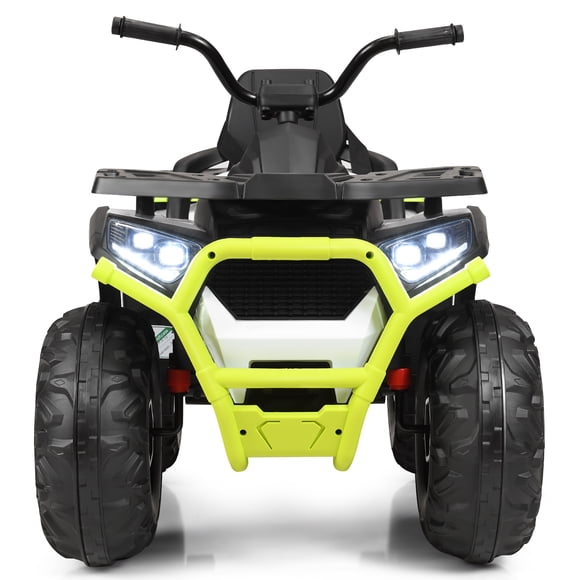 Patiojoy Voiture Jouet Électrique 12 V pour Enfants, Quad 4 Roues avec Lumières DEL, Blanc