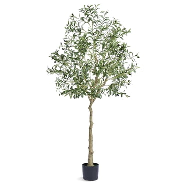 VEVOR Olivier Artificiel, Plante Artificielle de 6 Pi de Hauteur, Matériau PE Sécuritaire et Protection Anti-Basculement, Plante à Faible Entretien, Faux Arbre en Pot Vert Réaliste pour Décoration de Maison, Bureau, Entrepôt Intérieur Extérieur