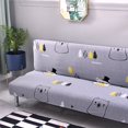 thumbnail image 2 of CHOK 2024 Futon Slipcover Armless Sofa Covers Stretch Sofa Bed Slipcover Protector Elastic (Light Gray Animal), 2 of 8